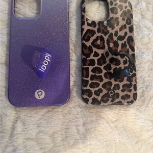 Loopy Case Purple ombré sparkle and leopard iPhone 12 Pro Max
